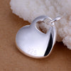 Smooth Heart Necklace in 18K White Gold Plated