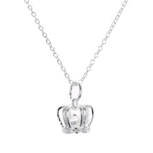Crown Necklace in 18K White Gold Plated