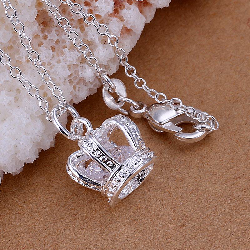 Crown Necklace in 18K White Gold Plated, Necklace, Golden NYC Jewelry, Golden NYC Jewelry jewelryjewelry deals, swarovski crystal jewelry, groupon jewelry,, jewelry for mom,