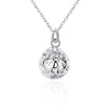 Filigree Ball Necklace in 18K White Gold Plated