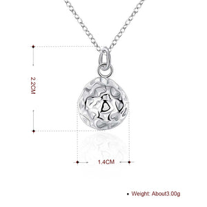 Filigree Ball Necklace in 18K White Gold Plated