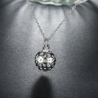 Filigree Ball Necklace in 18K White Gold Plated