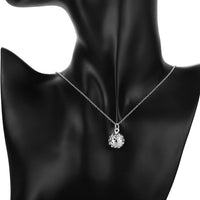 Filigree Ball Necklace in 18K White Gold Plated