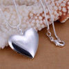 Filigree Large Heart Necklace in 18K White Gold Plated