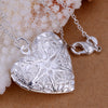 Filigree Large Heart Necklace in 18K White Gold Plated