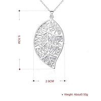 Filigree Leaf Necklace in 18K White Gold Plated
