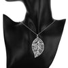 Filigree Leaf Necklace in 18K White Gold Plated