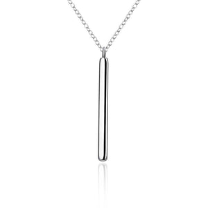 Rectangle Drop Necklace in 18K White Gold Plated