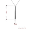 Rectangle Drop Necklace in 18K White Gold Plated