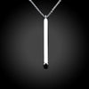 Rectangle Drop Necklace in 18K White Gold Plated