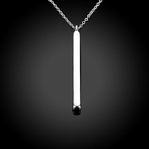 Rectangle Drop Necklace in 18K White Gold Plated