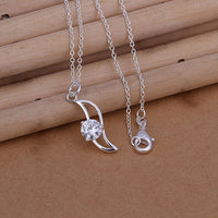 Drop Necklace in 18K White Gold Plated