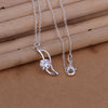 Teardrop Necklace in 18K White Gold Plated