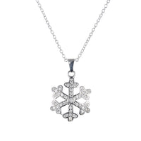 Snowflake Pave Necklace in 18K White Gold Plated