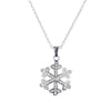 Snowflake Pave Necklace in 18K White Gold Plated