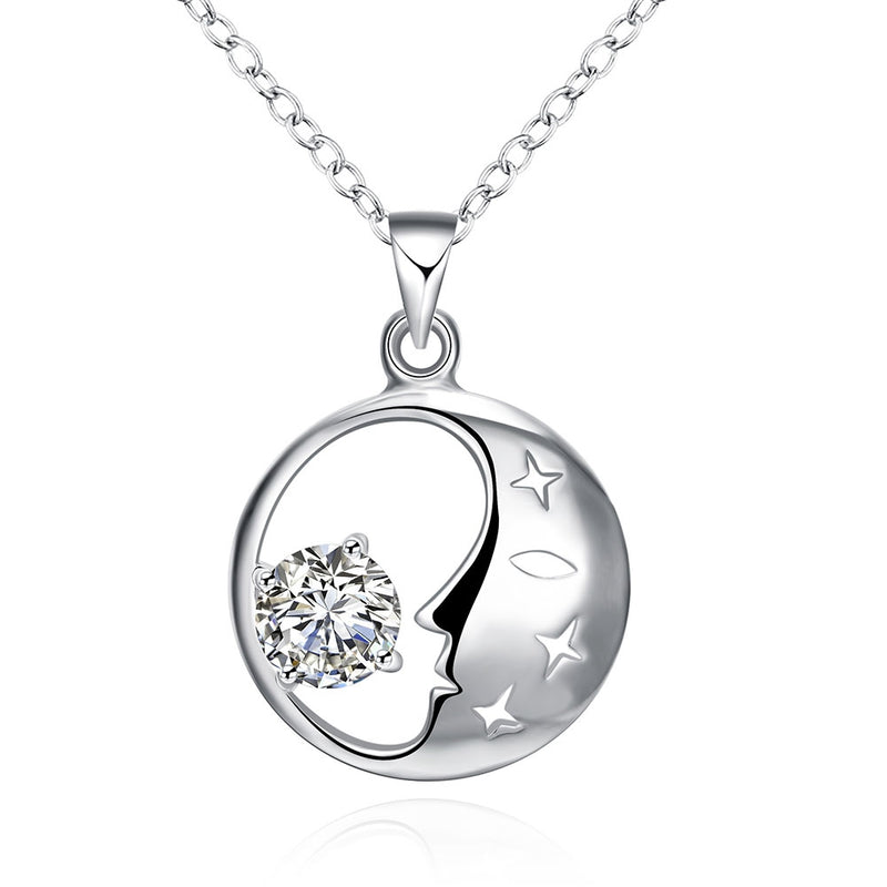 Good Night Mom Necklace in 18K White Gold Plated