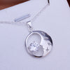 Good Night Mom Necklace in 18K White Gold Plated