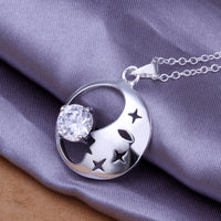 Good Night Mom Necklace in 18K White Gold Plated
