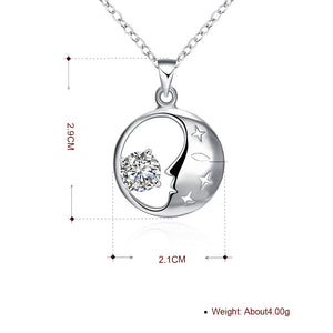 Good Night Mom Necklace in 18K White Gold Plated