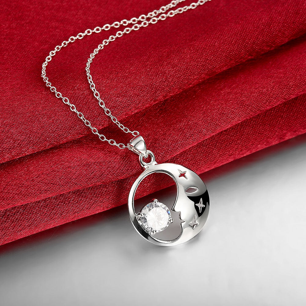Good Night Mom Necklace in 18K White Gold Plated