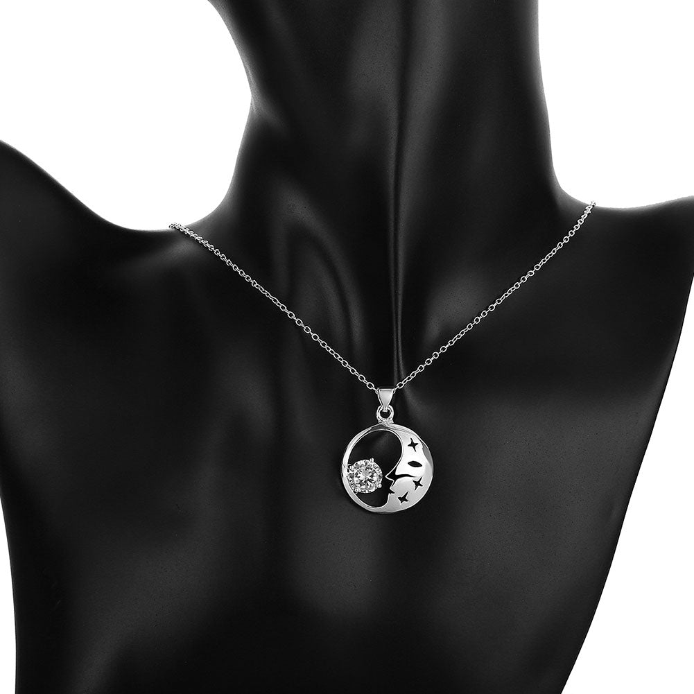 Good Night Mom Necklace in 18K White Gold Plated