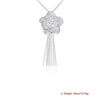 Flower Drop Necklace in 18K White Gold Plated