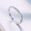 Classic Swarovski Crystal Wedding Band Ring Set in 18K White Gold Plated