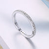 Classic Austrian Crystal Wedding Band Ring Set in 18K White Gold Plated