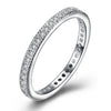 Classic Austrian Crystal Wedding Band Ring Set in 18K White Gold Plated