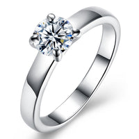 18K White Gold Plated Single Swarovski Solitaire Ring, , Golden NYC Jewelry, Golden NYC Jewelry jewelryjewelry deals, swarovski crystal jewelry, groupon jewelry,, jewelry for mom,