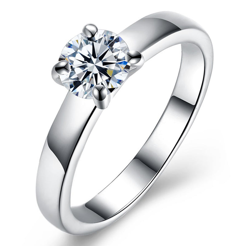 18K White Gold Plated Single Swarovski Solitaire Ring, , Golden NYC Jewelry, Golden NYC Jewelry jewelryjewelry deals, swarovski crystal jewelry, groupon jewelry,, jewelry for mom,