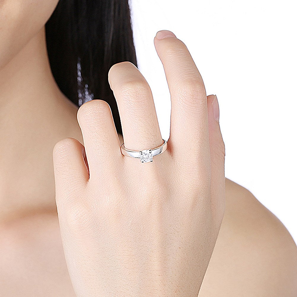 18K White Gold Plated Single Swarovski Solitaire Ring, , Golden NYC Jewelry, Golden NYC Jewelry jewelryjewelry deals, swarovski crystal jewelry, groupon jewelry,, jewelry for mom,