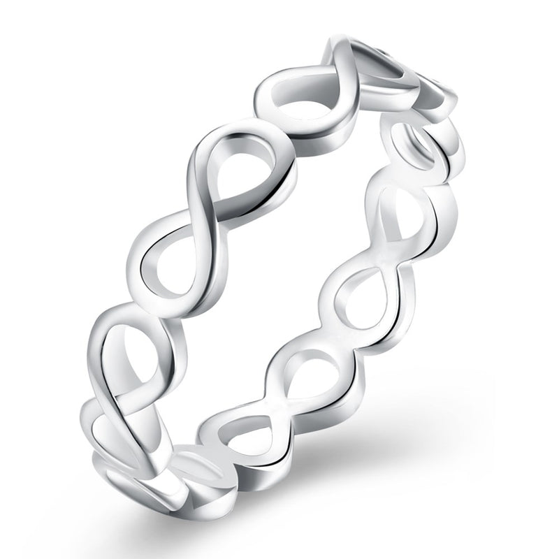 Infinity Loop Ring in Silver Plating