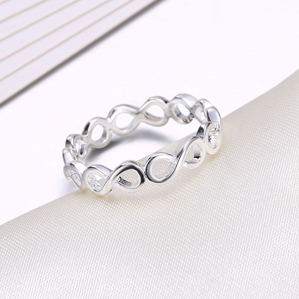 Infinity Loop Ring in Silver Plating