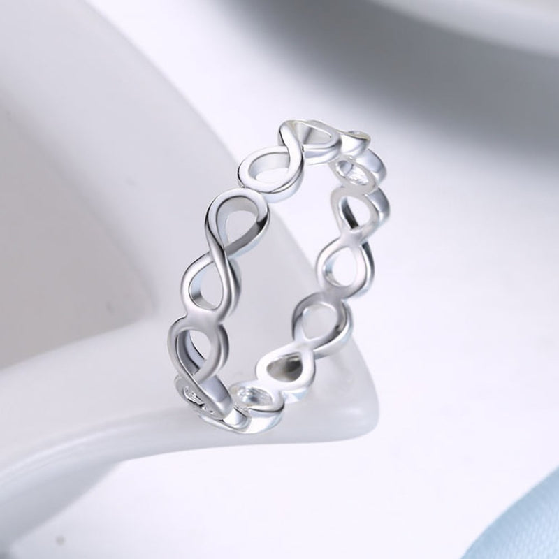 Infinity Loop Ring in Silver Plating
