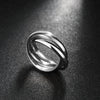 18k White Gold Bands Stainless Steel Rolling Ring - Golden NYC Jewelry