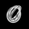 18k White Gold Bands Stainless Steel Rolling Ring - Golden NYC Jewelry