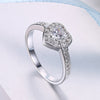 Austrian Elements Heart Shaped Pave' Ring in 18K White Gold