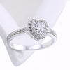 Austrian Elements Heart Shaped Pave' Ring in 18K White Gold