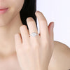 Austrian Elements Heart Shaped Pave' Ring in 18K White Gold