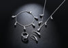 4 Piece Waterdrop Jewelry 18K White Gold Plated Set in 18K White Gold Plated