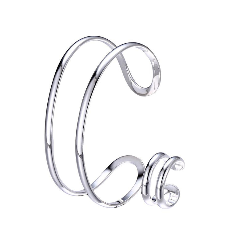 2 Piece Bangle & Ring 18K White Gold Plated Set in 18K White Gold Plated