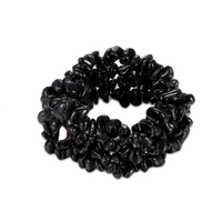 Onyx Adjustable Natural Stone Bracelet in 18K White Gold Plated