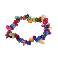 Rainbow Stone Adjustable Natural Stone Bracelet in 18K White Gold Plated