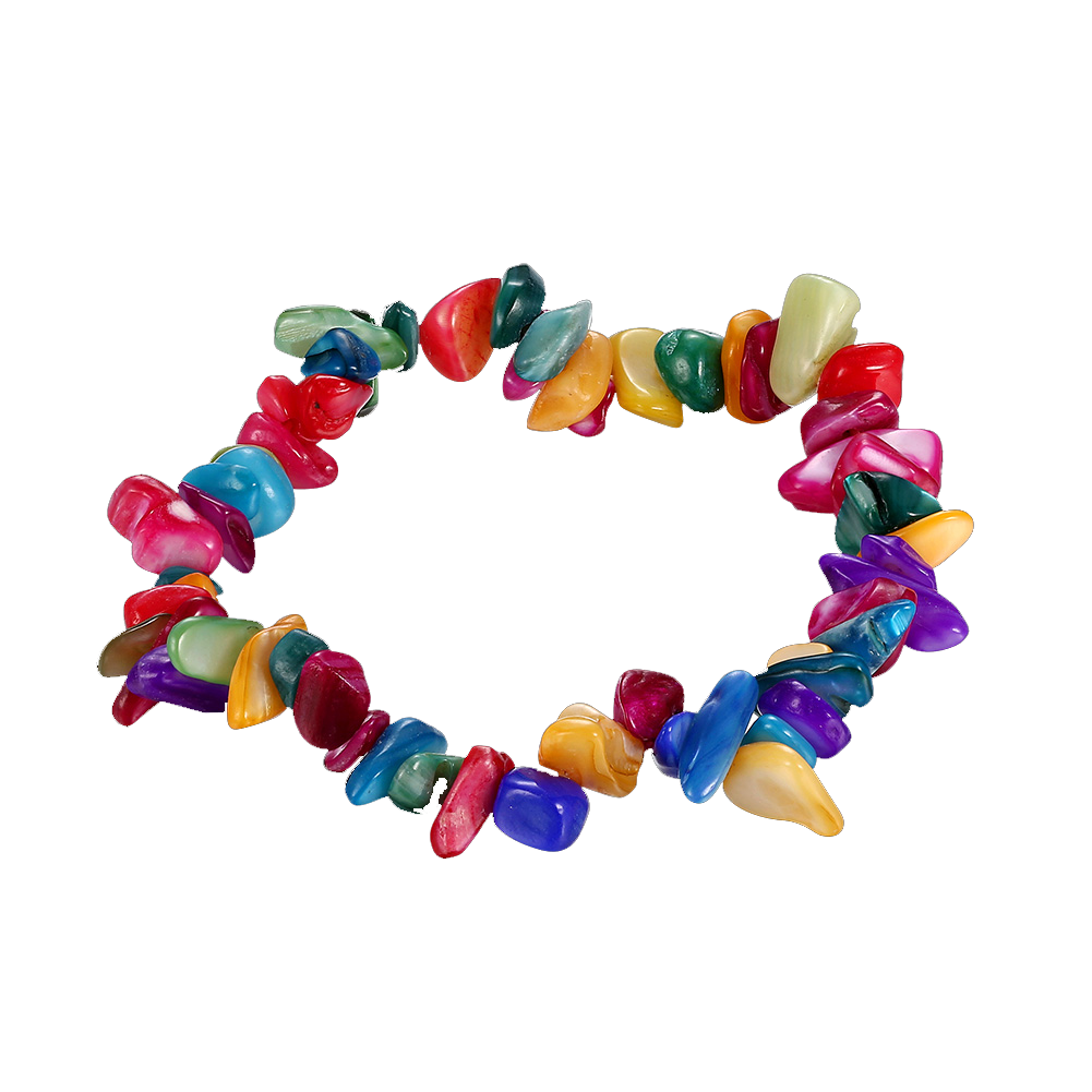 Rainbow Stone Adjustable Natural Stone Bracelet in 18K White Gold Plated