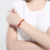 Red Brick Adjustable Natural Stone Bracelet in 18K White Gold Plated