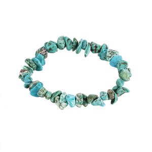 Turquoise Adjustable Natural Stone Bracelet in 18K White Gold Plated