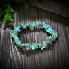 Turquoise Adjustable Natural Stone Bracelet in 18K White Gold Plated