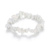 White Stone Adjustable Natural Stone Bracelet in 18K White Gold Plated