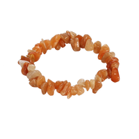 Orange Adjustable Natural Stone Bracelet in 18K White Gold Plated